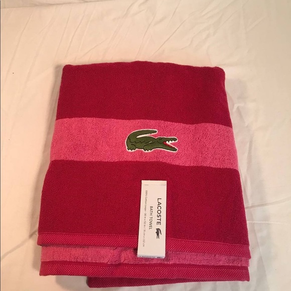 Lacoste Bath Beach Towel Pink - Picture 4 of 4